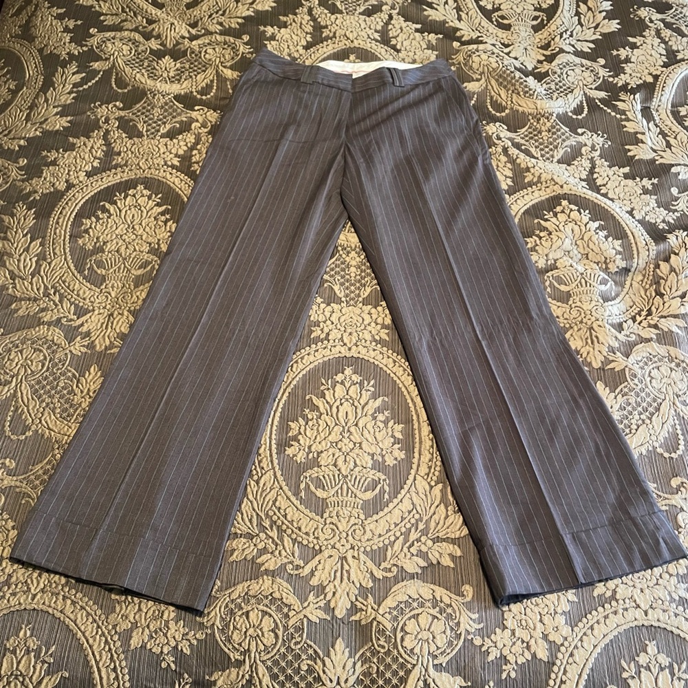 Worthington Petite Stretch Dress Pants Women's 8P Stripped Zip Fly Straight Leg